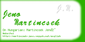 jeno martincsek business card